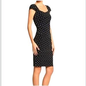 #420 (White House Black Market) Elegant Black Polka Dot Dress - Size 0
